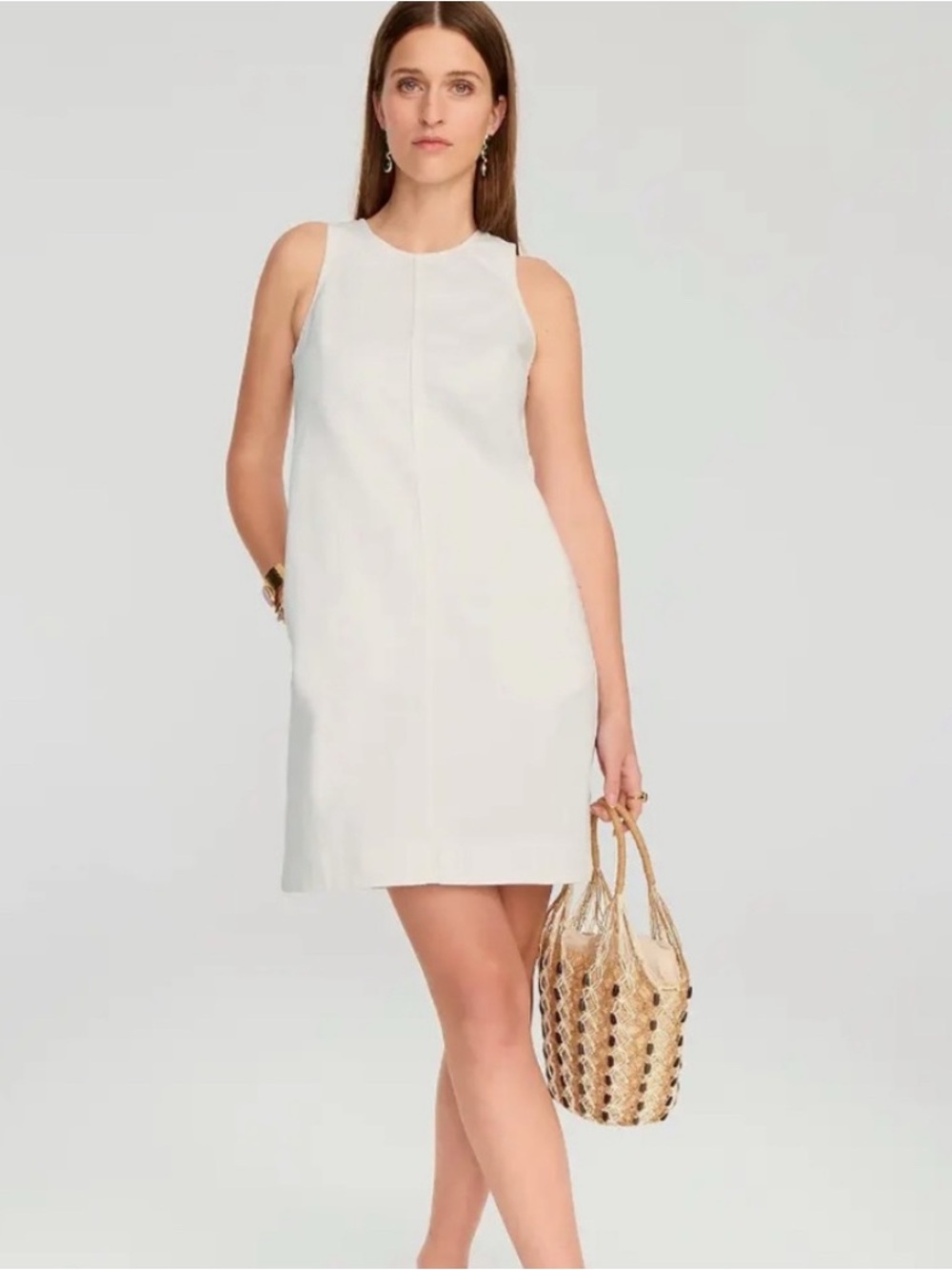 J. CREW white denim shift dress